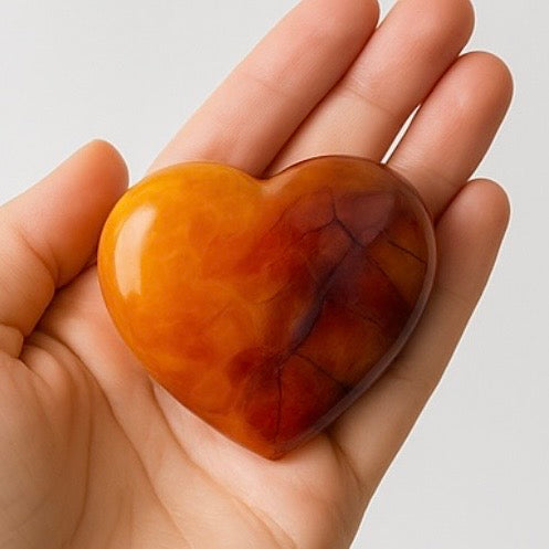 Carnelian Agate Heart Carving (Akik) – Handpicked Crystal Décor | | Wiccan Center