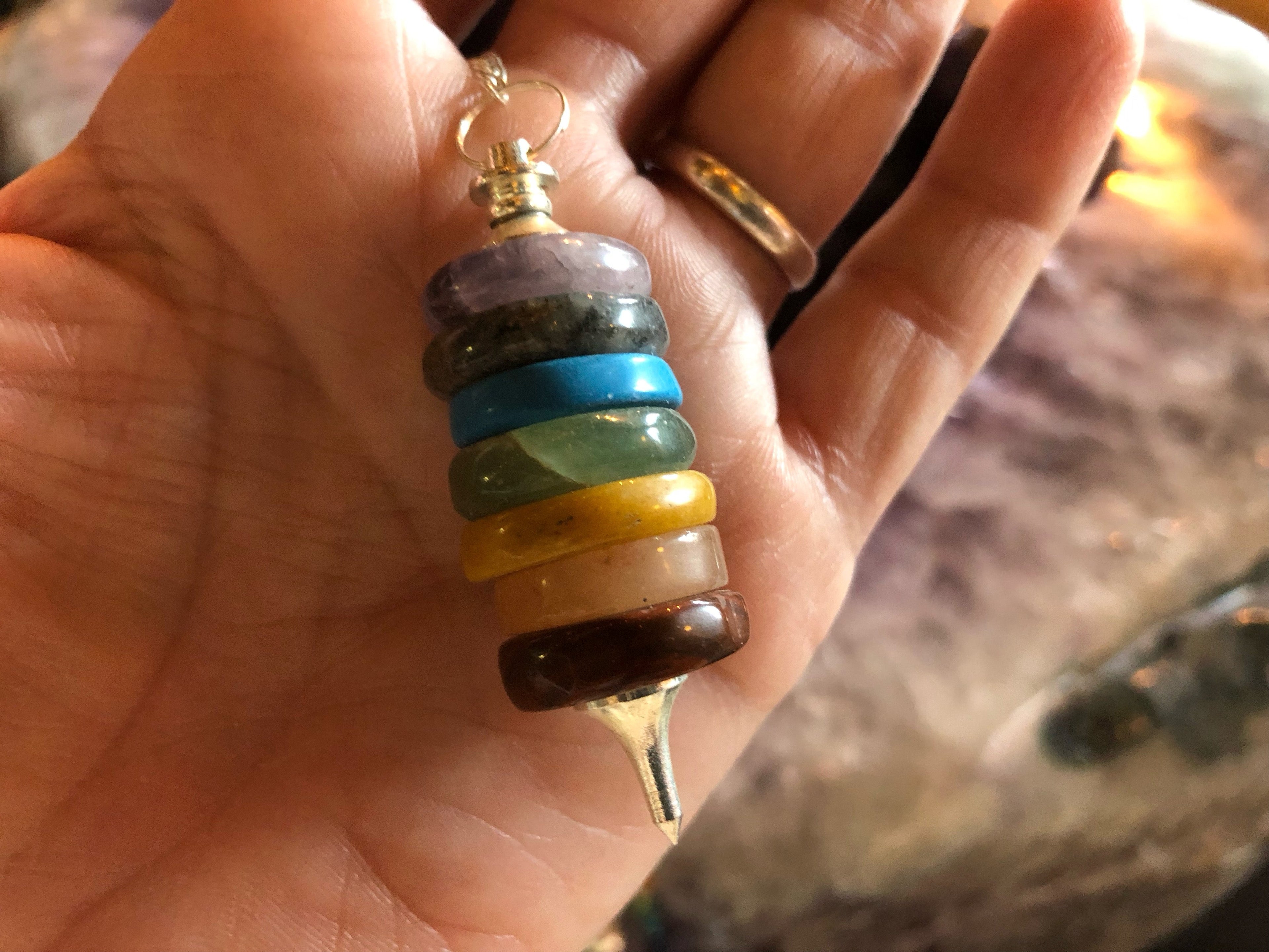Chakra Coin Pendulum | | Wiccan Center