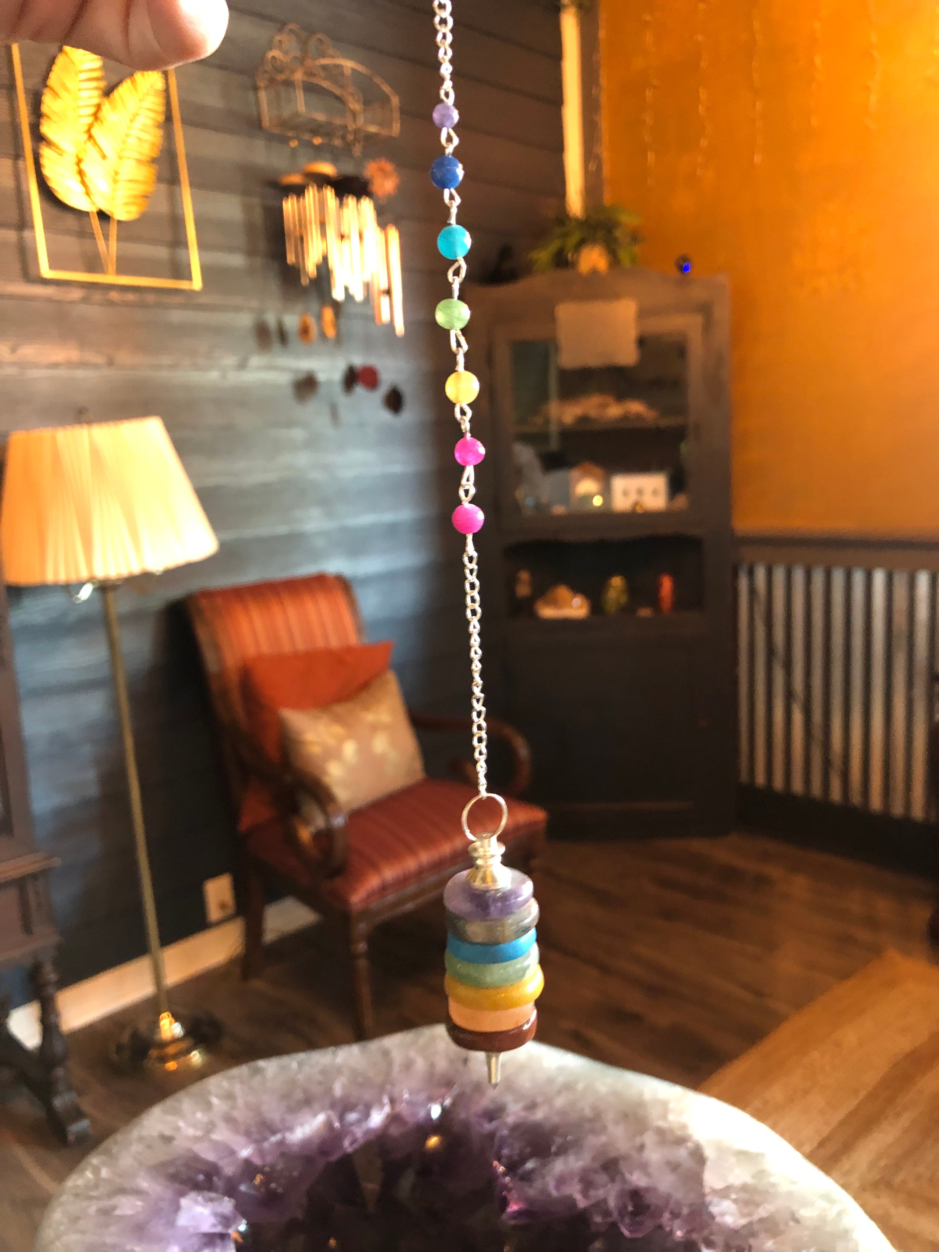 Chakra Coin Pendulum | | Wiccan Center