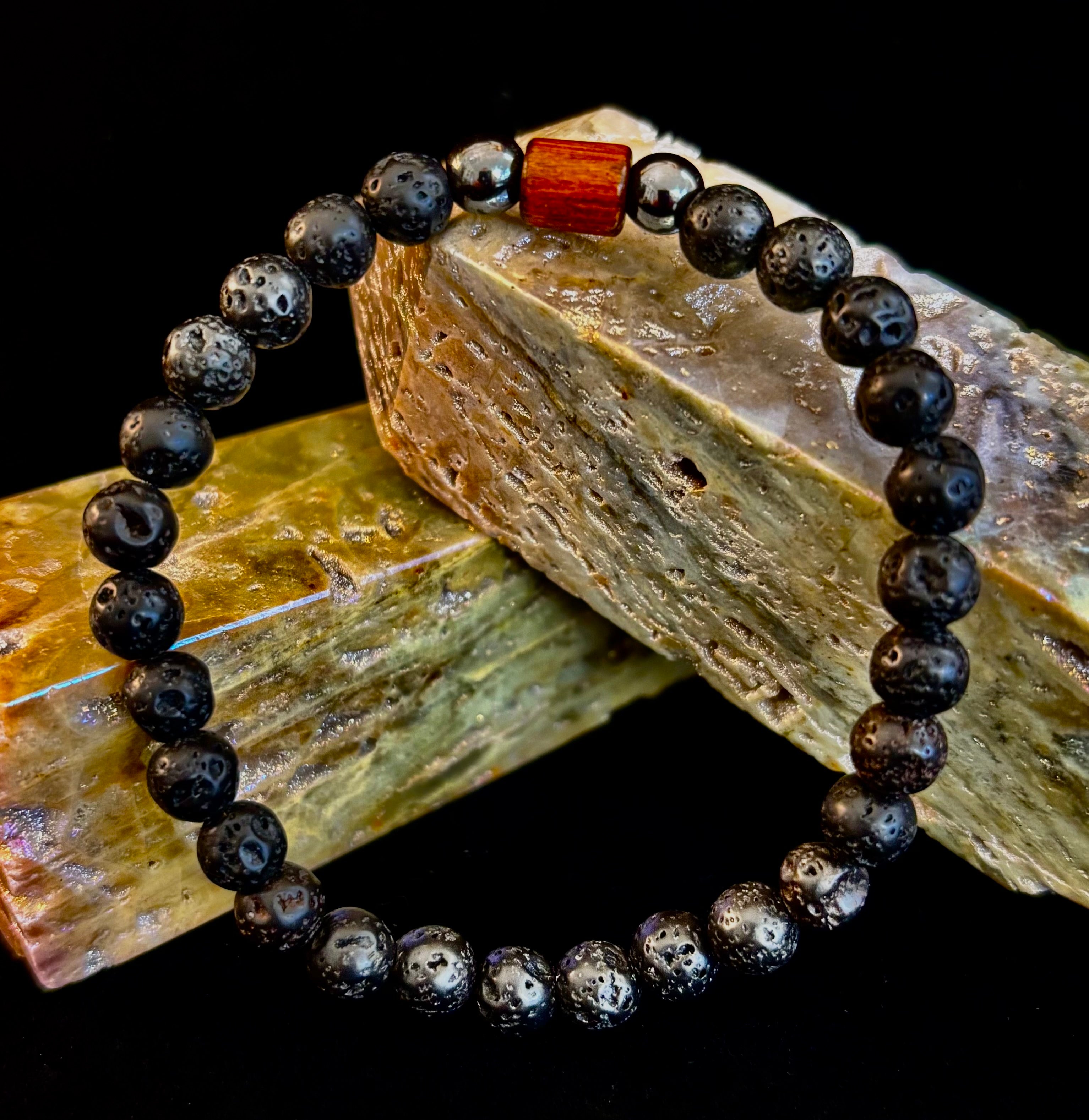 Men’s Stack & Go Bracelet Set – Lightweight Wood, Lava & Stone (5 styles for smaller mens wrists)