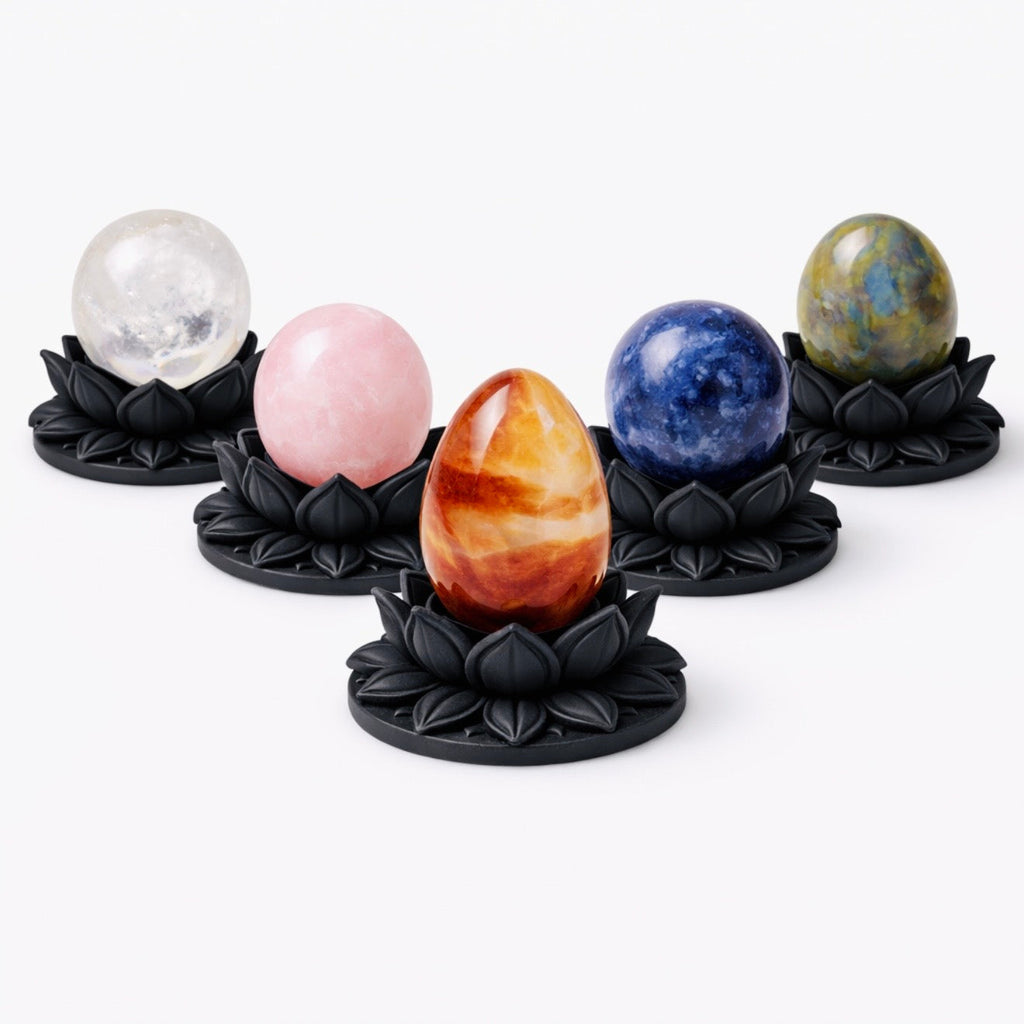 Dark Ethereal Lotus Crystal Ball Stand — Pack of 5 (Beta Edition) | | Wiccan Center