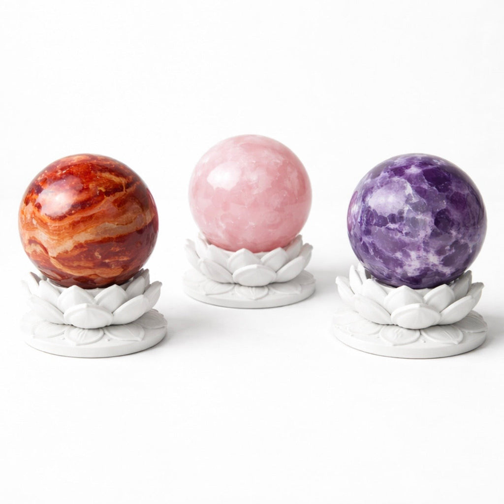 White Lotus Crystal Ball Stand – Choose Your Sphere | | Wiccan Center