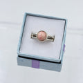 Sterling Silver Split Banded Round Rhodochrosite Ring - Size 9 - Loving, Compassionate & Healing | Rings | Wiccan Center