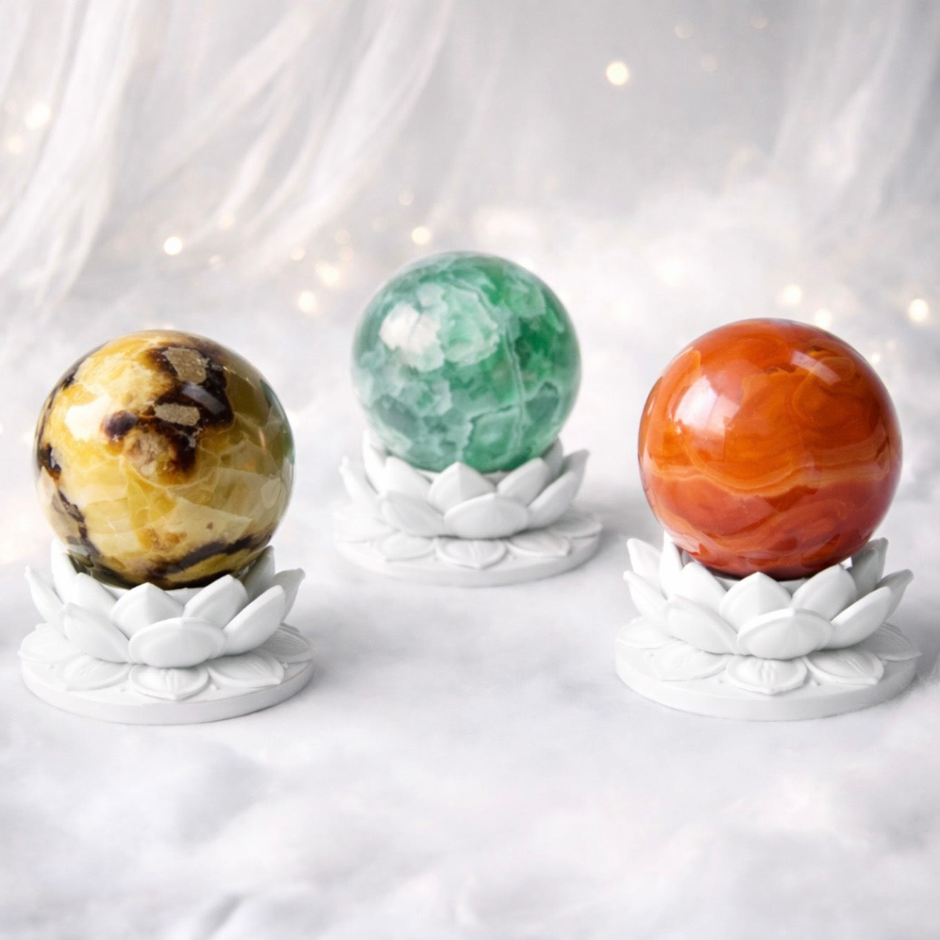 White Lotus Crystal Ball Stand – Choose Your Sphere | | Wiccan Center