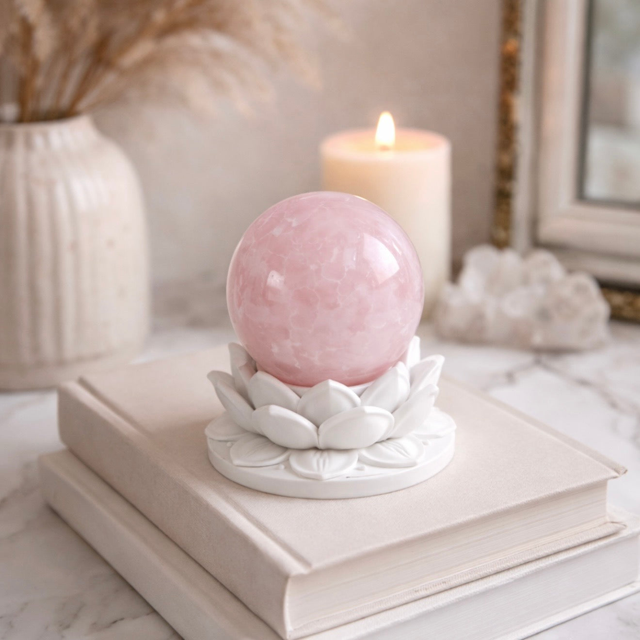 White Lotus Crystal Ball Stand – Choose Your Sphere | | Wiccan Center