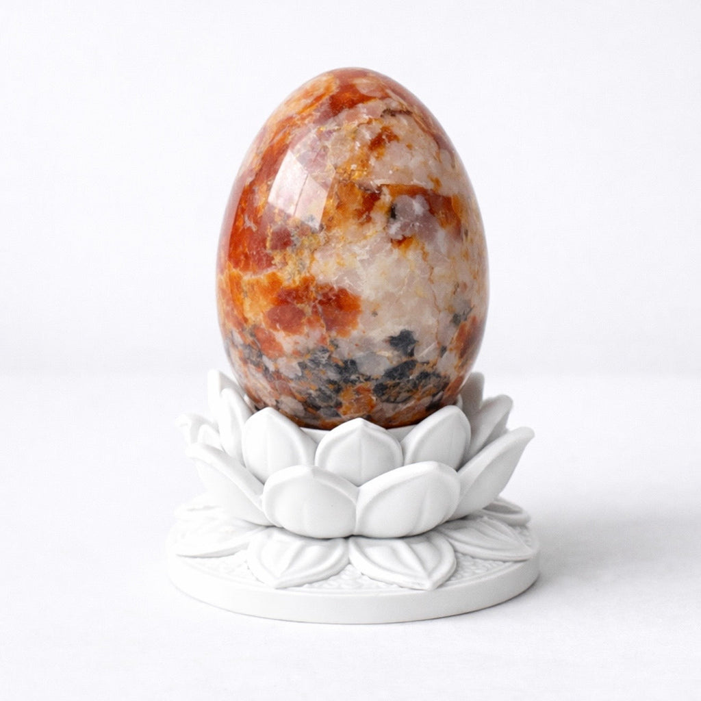 White Lotus Crystal Egg Stand – Choose Your Egg | | Wiccan Center