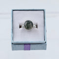 Sterling Silver Round Moss Agate Ring - Size 7 - Grounding, Nurturing & Growth | Rings | Wiccan Center