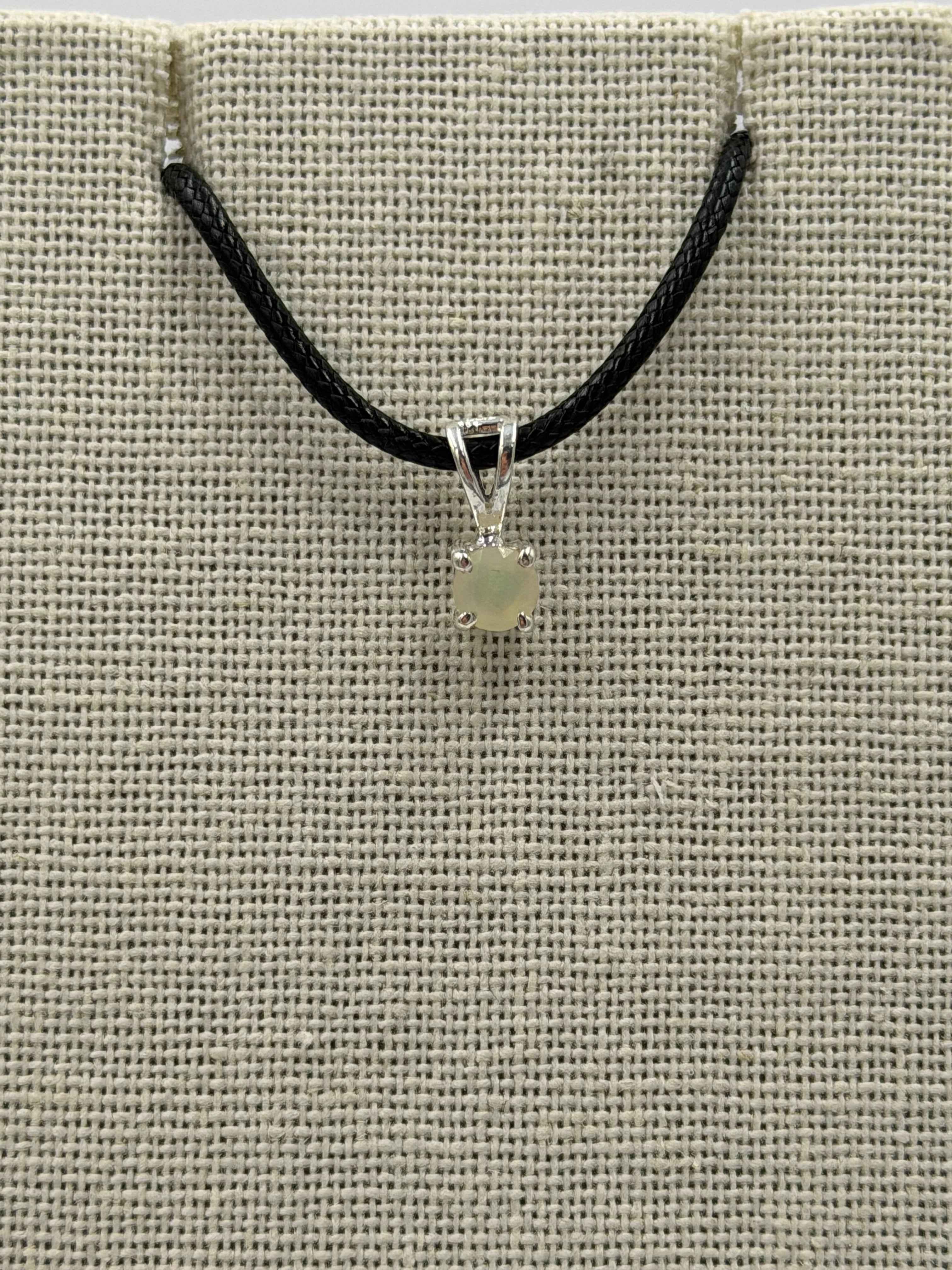 Sterling Silver Round Ethiopian Opal Pendant | Pendant | Wiccan Center