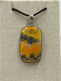 Sterling Silver Rectangle Bumblebee Jasper Pendant | Pendant | Wiccan Center