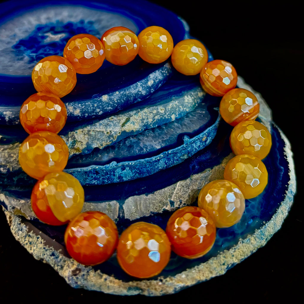 Wicked Glam Golden Hour – Yellow Banded Agate Bracelet