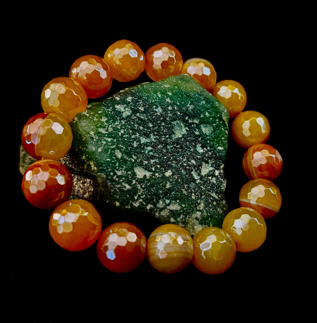 Wicked Glam Golden Hour – Yellow Banded Agate Bracelet