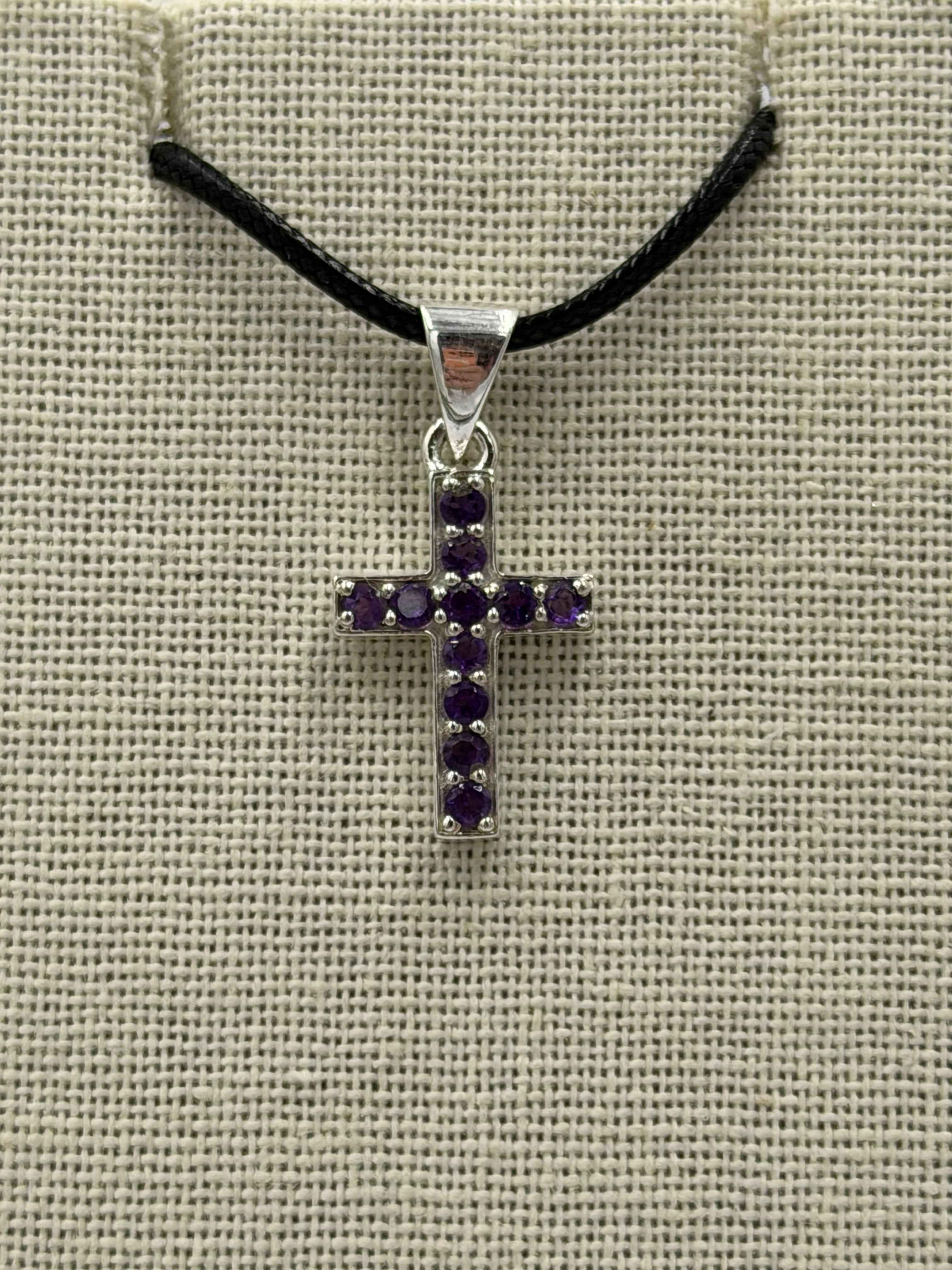 Sterling Silver Amethyst Cross Pendant | Pendant | Wiccan Center