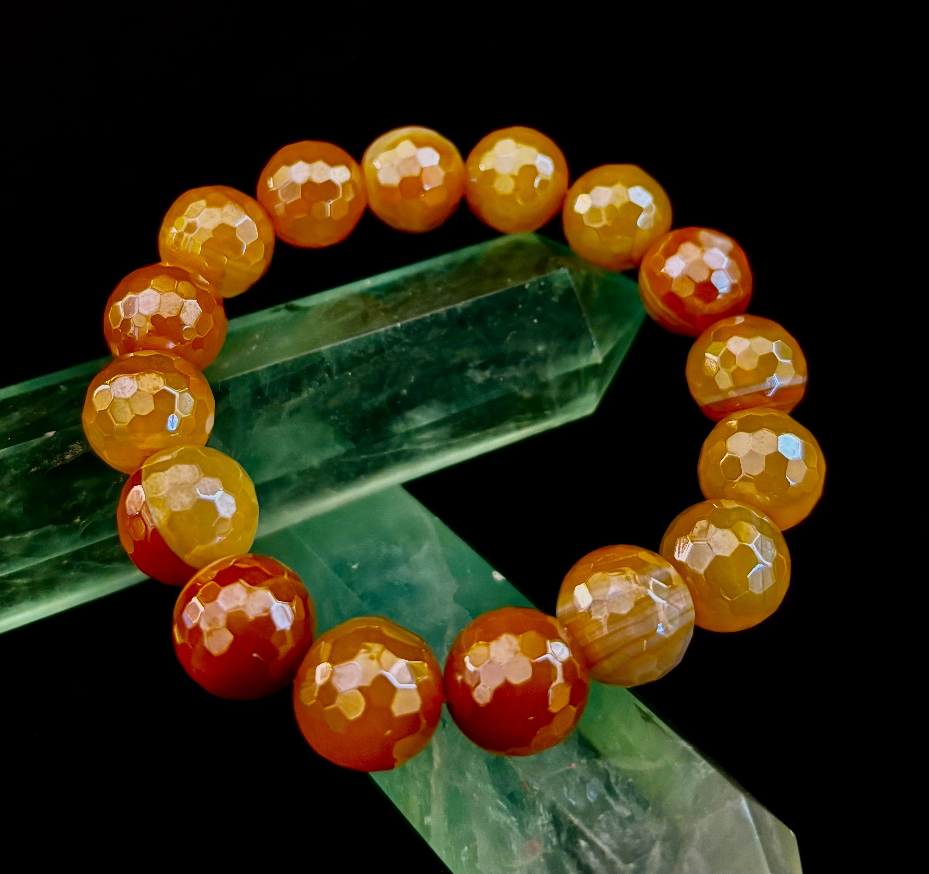 Wicked Glam Golden Hour – Yellow Banded Agate Bracelet