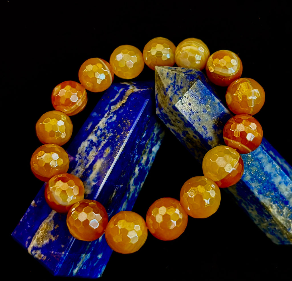 Wicked Glam Golden Hour – Yellow Banded Agate Bracelet