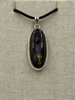 Sterling Silver Oval Spectrolite Pendant Size 1 | Pendant | Wiccan Center