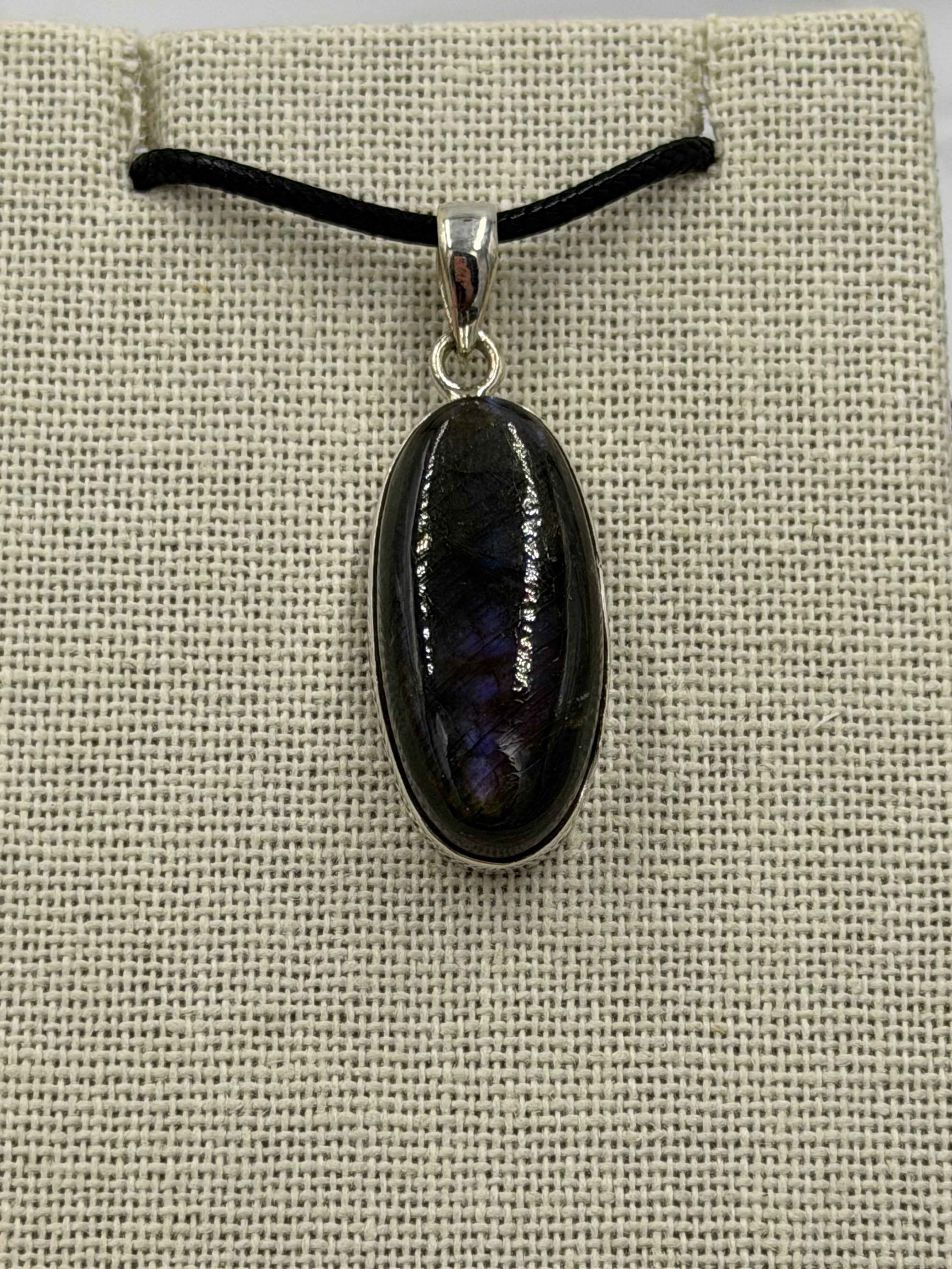 Sterling Silver Oval Spectrolite Pendant Size 2 | Pendant | Wiccan Center