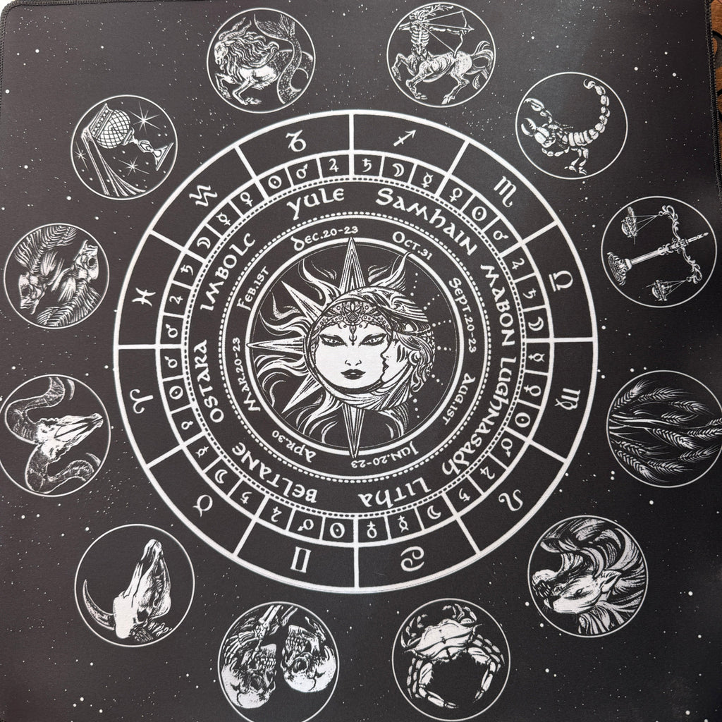 Divination Mat - Radiant Astrology & Decan Wheel (Medium: 22”x22”)
