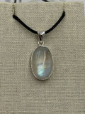 Sterling Silver Oval Rainbow Moonstone Pendant Size 1 | Pendant | Wiccan Center