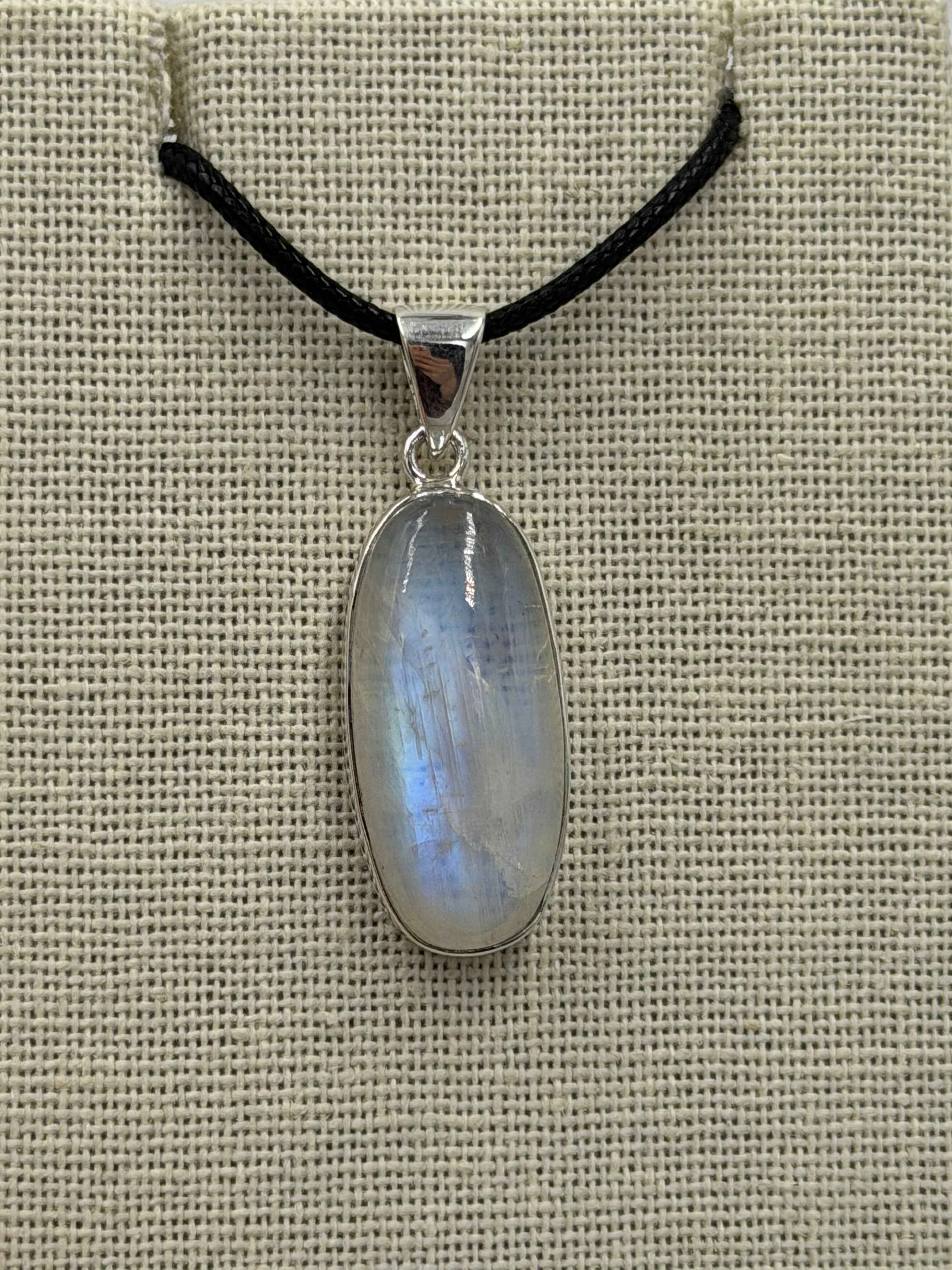 Sterling Silver Oval Rainbow Moonstone Pendant Size 2 | Pendant | Wiccan Center