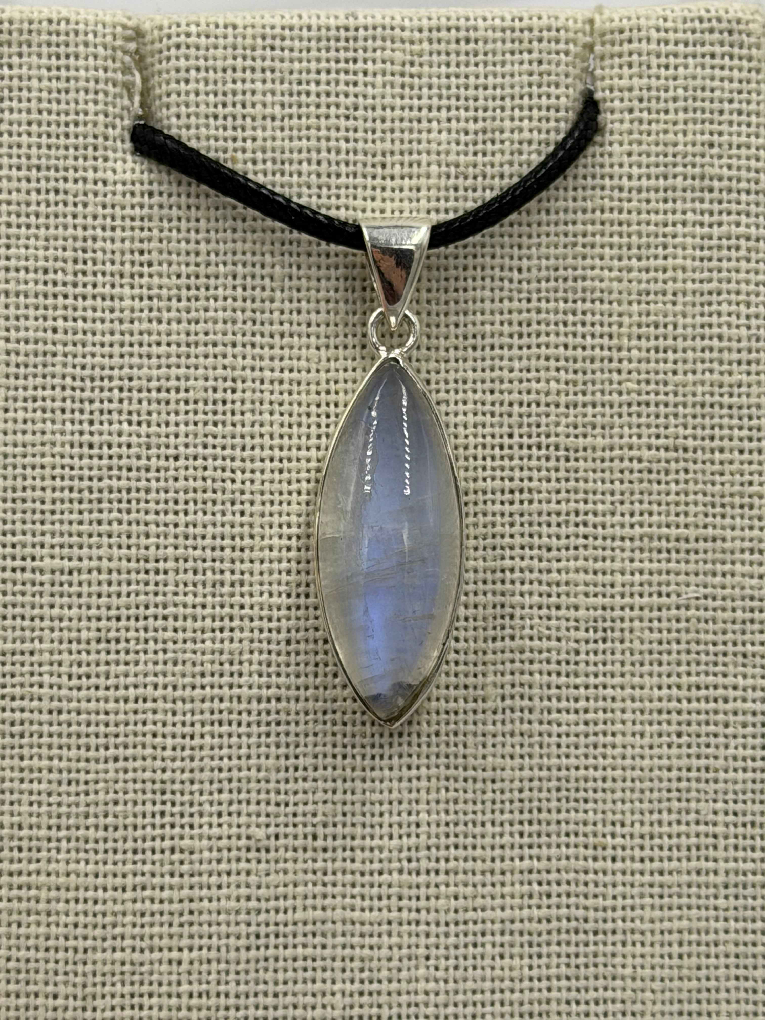 Sterling Silver Marquise Rainbow Moonstone Pendant | Pendant | Wiccan Center