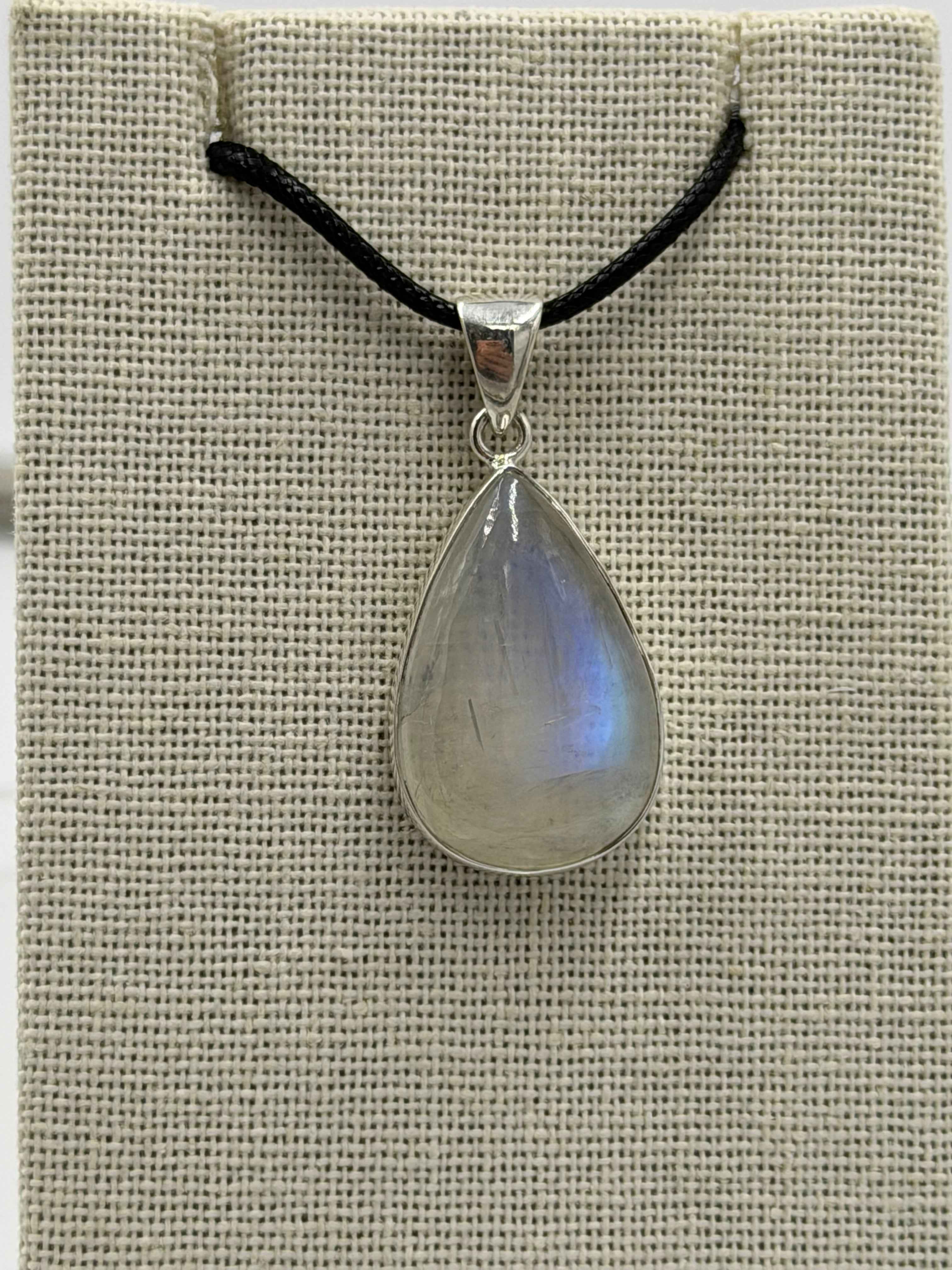 Sterling Silver Teardrop Rainbow Moonstone Pendant | Pendant | Wiccan Center
