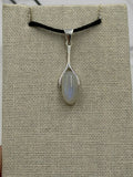 Sterling Silver Dropped Oval Rainbow Moonstone Pendant | Pendant | Wiccan Center