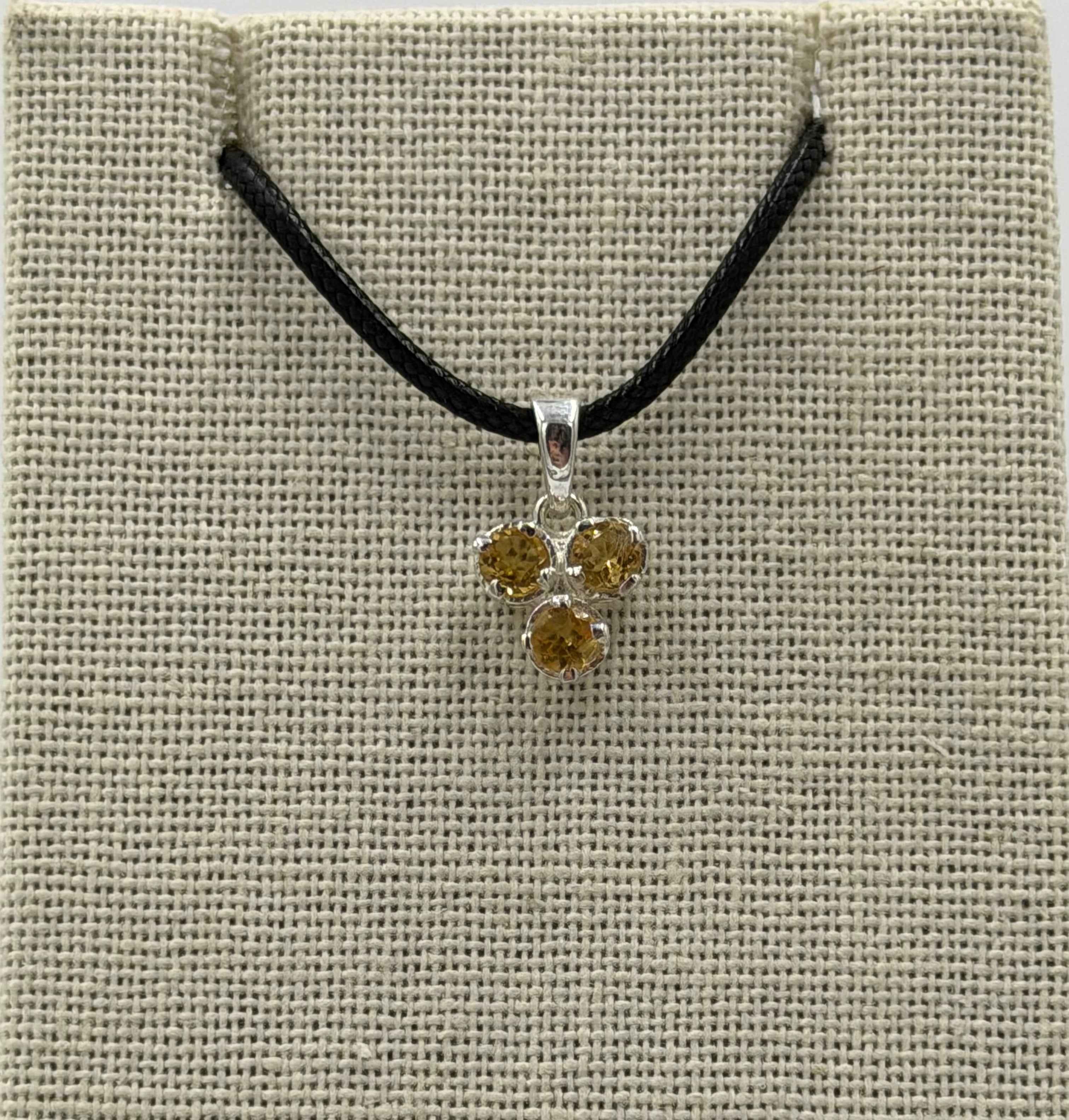 Sterling Silver Triple Round Citrine Pendant | Pendant | Wiccan Center