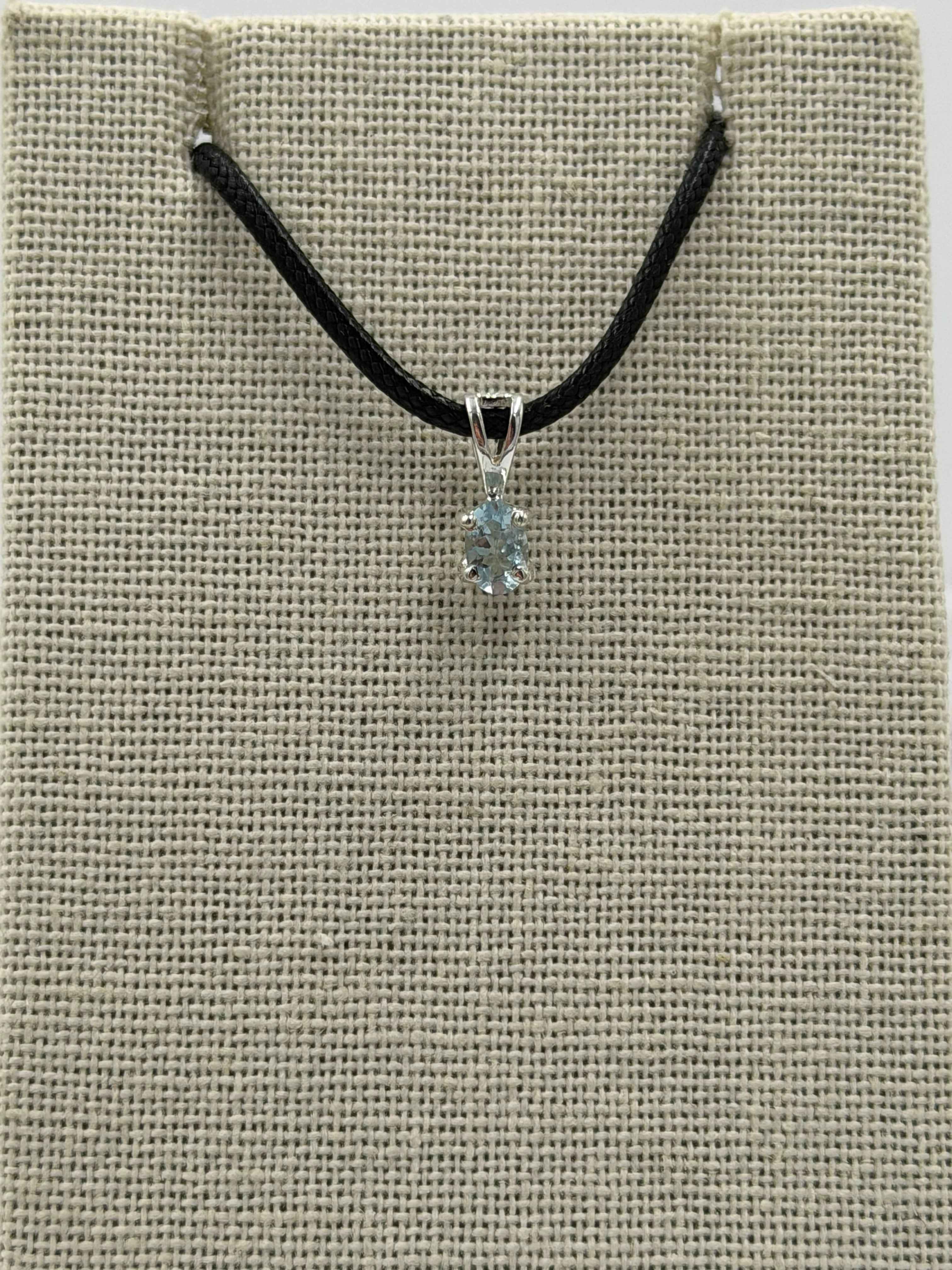 Sterling Silver Oval Aquamarine Pendant | Pendant | Wiccan Center