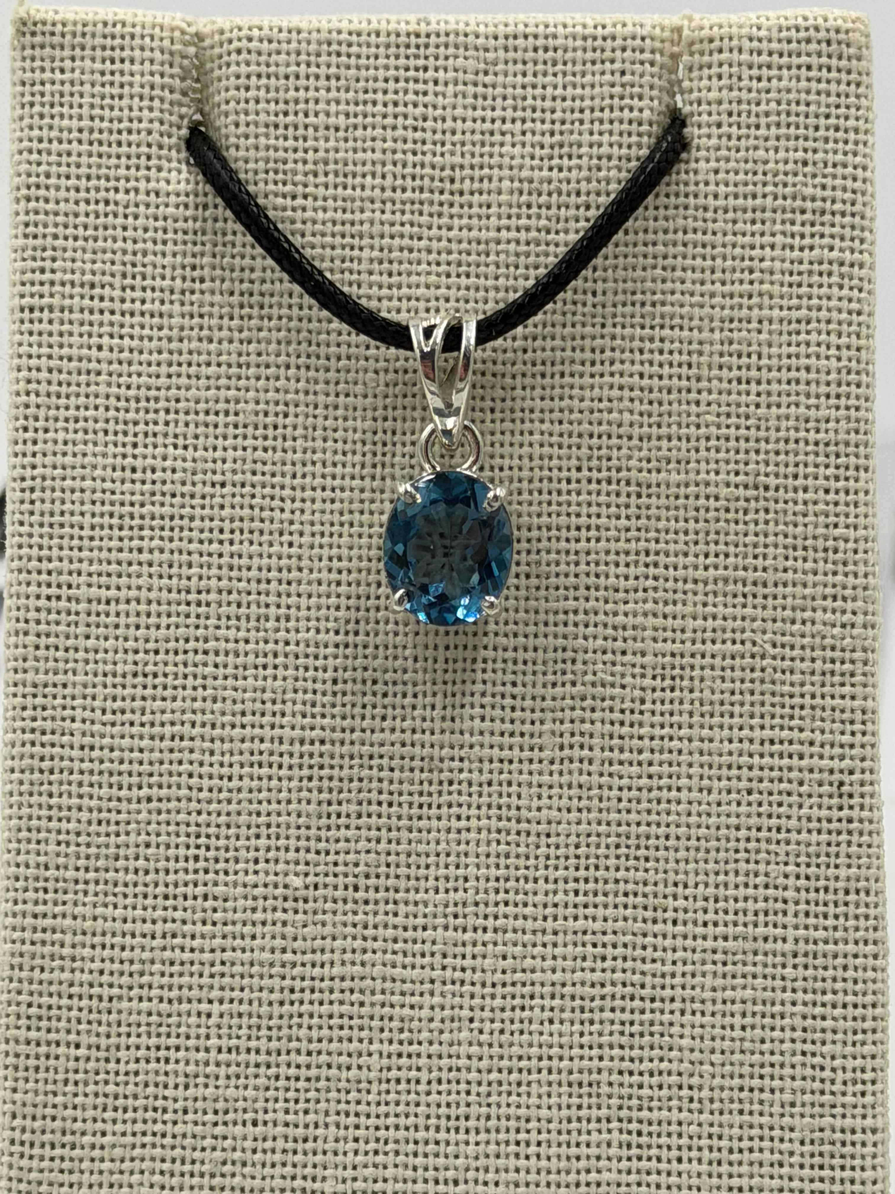 Sterling Silver Oval London Blue Topaz Pendant Size 1 | Pendant | Wiccan Center