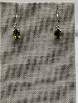 Sterling Silver Oval Peridot Dangle Earrings | Earrings | Wiccan Center