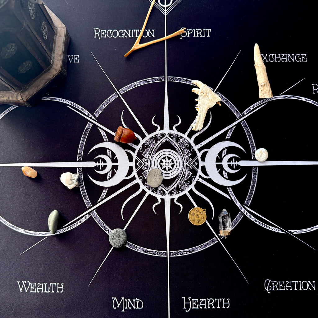 Divination Mat - Charm Casting w/ Instructions (Large: 30”x22”)