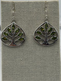 Sterling Silver Tree of Life Peridot Dangle Earrings | Earrings | Wiccan Center