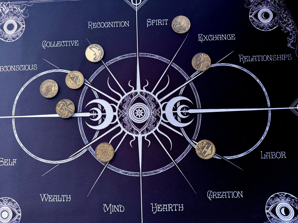 Divination Mat - Charm Casting w/ Instructions (Large: 30”x22”)