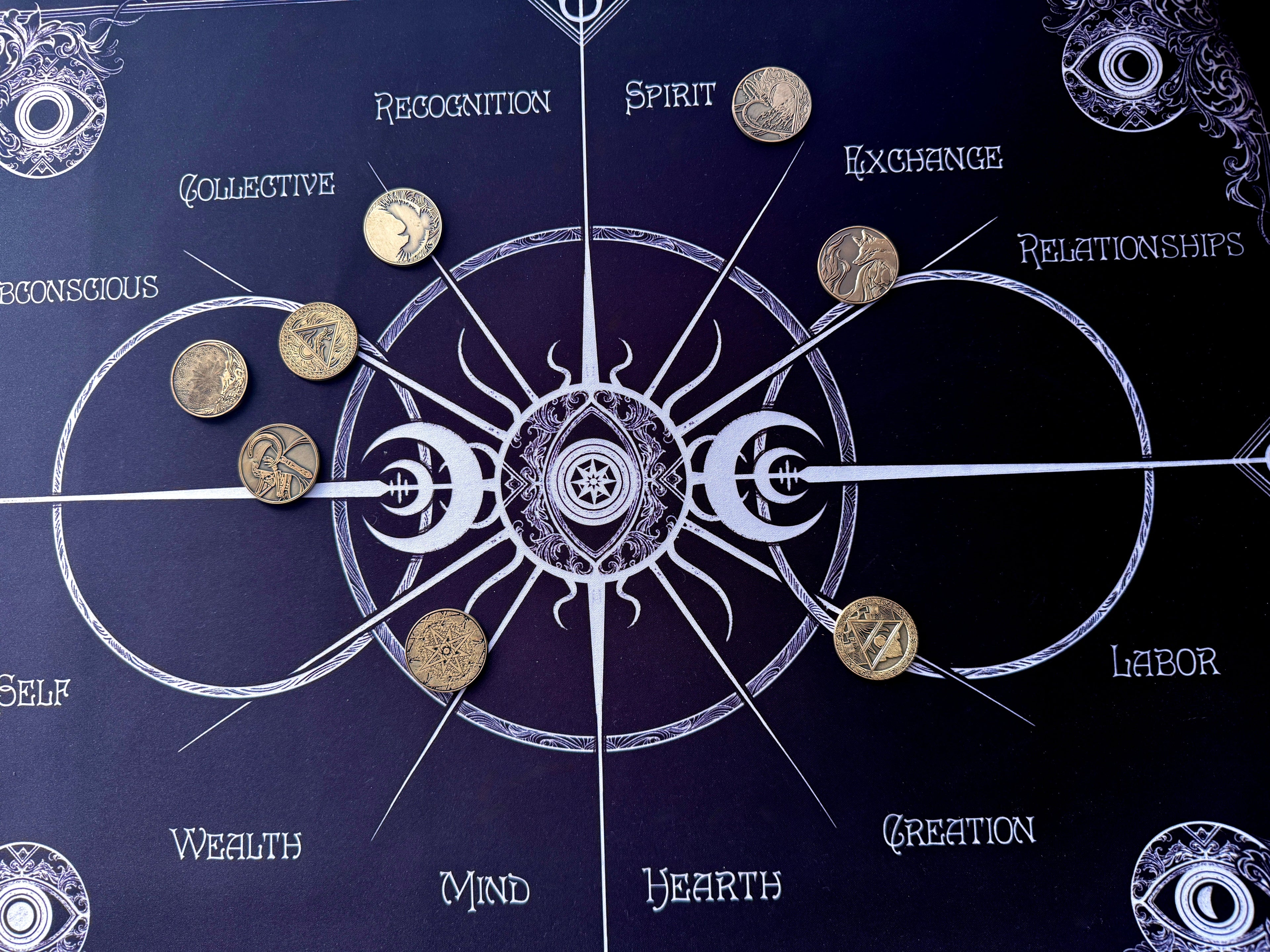 Divination Mat - Charm Casting w/ Instructions (Large: 30”x22”)