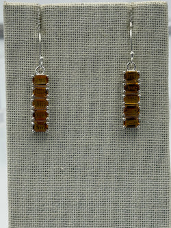 Sterling Silver Bar Citrine Dangle Earrings | Earrings | Wiccan Center