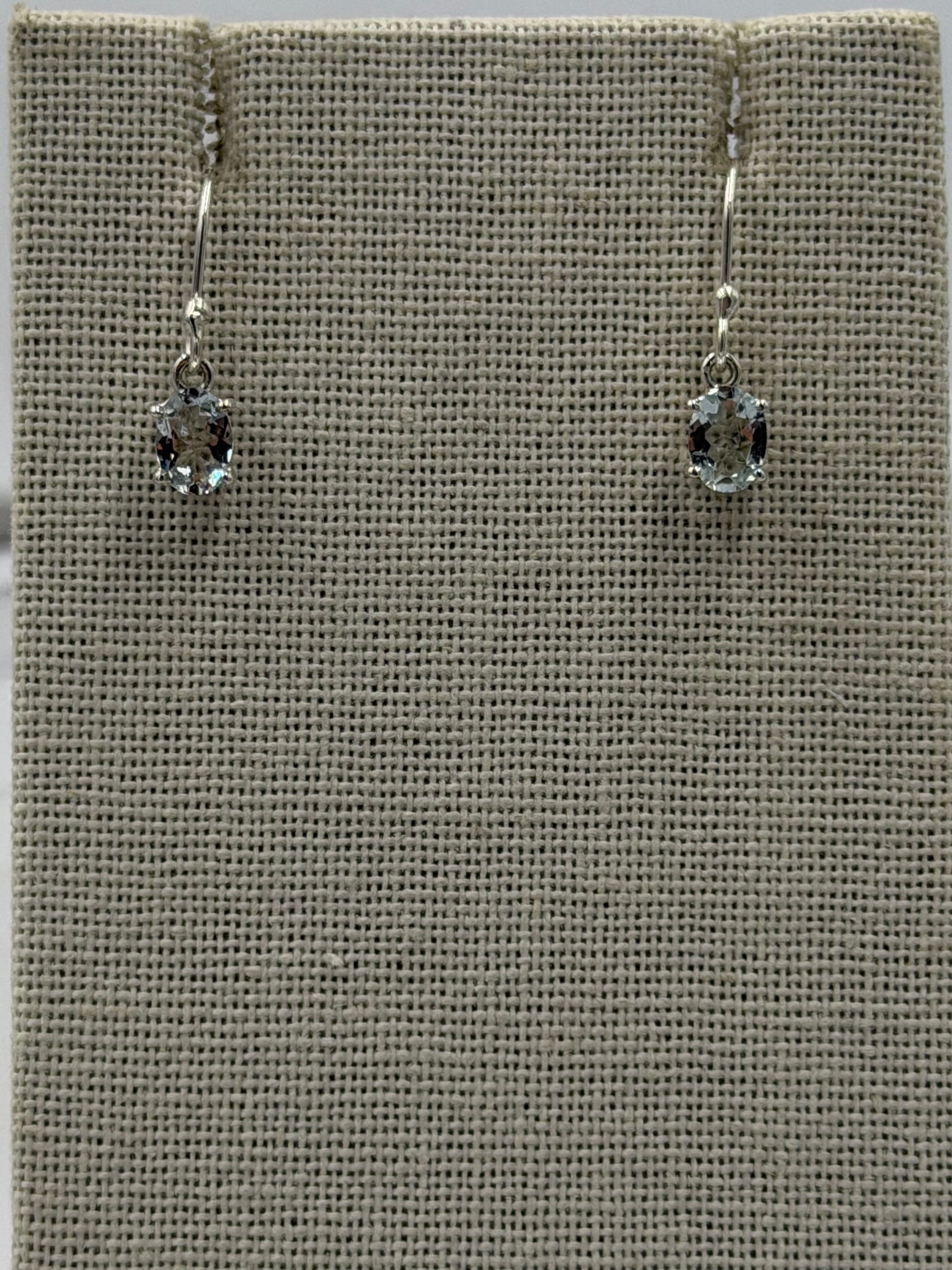 Sterling Silver Oval Aquamarine Dangle Earrings Size 1 | Earrings | Wiccan Center