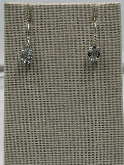 Sterling Silver Oval Aquamarine Dangle Earrings Size 2 | Earrings | Wiccan Center