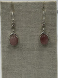 Sterling Silver Rose Single Chain Quartz Dangle Earrings | Earrings | Wiccan Center