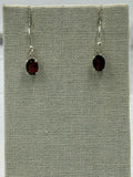 Sterling Silver Oval Garnet Dangle Earrings Size 2 | Earrings | Wiccan Center