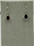 Sterling Silver Teardrop Garnet Dangle Earrings | Earrings | Wiccan Center