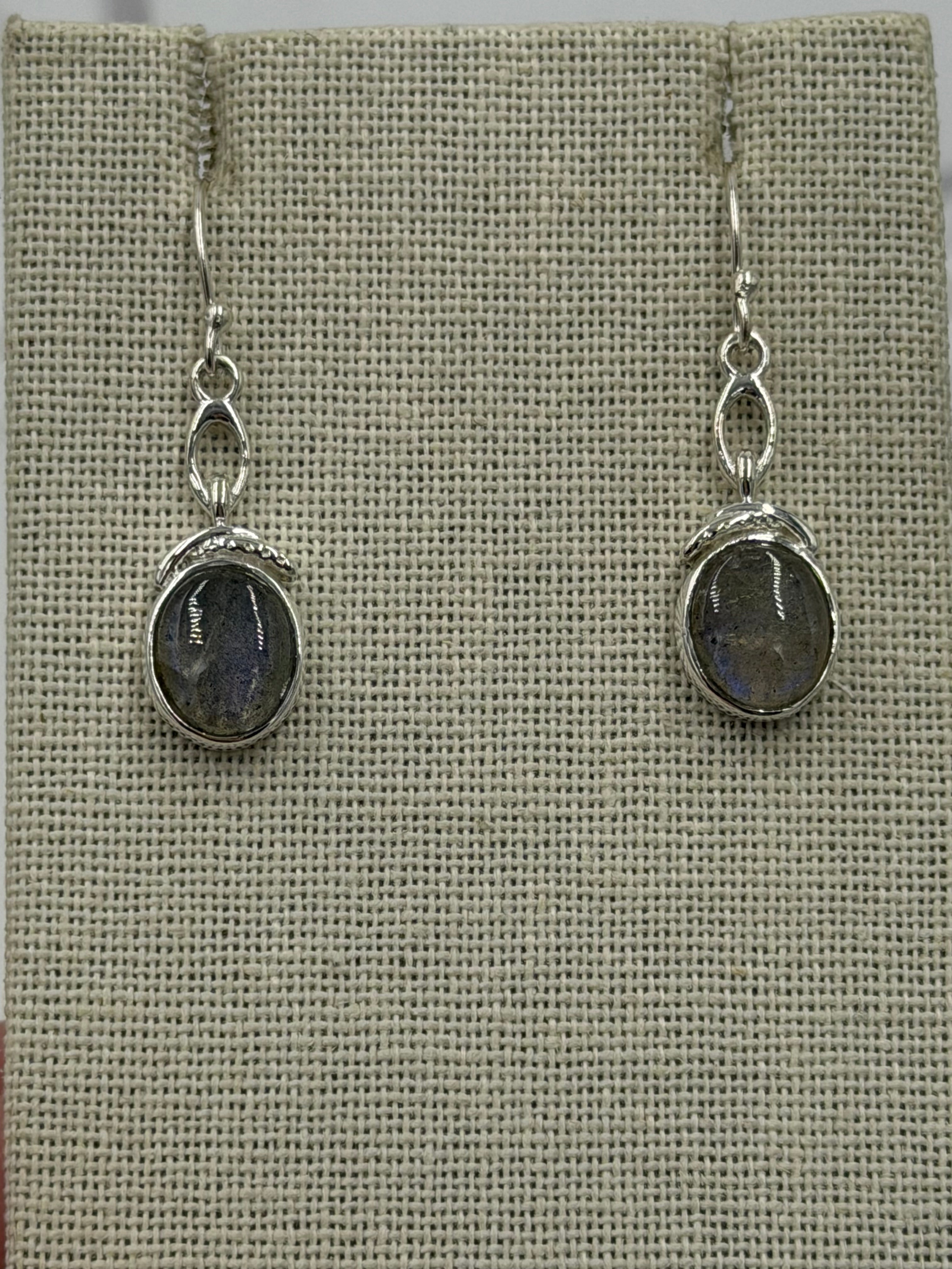 Sterling Silver Single Chain Labradorite Dangle Earrings | Earrings | Wiccan Center