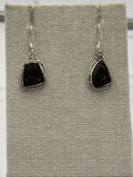 Sterling Silver Rope Bezeled Moldavite Dangle Earrings Size 1 | Earrings | Wiccan Center