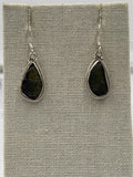 Sterling Silver Bezeled Moldavite Dangle Earrings Size 2 | Earrings | Wiccan Center