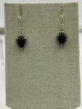 Sterling Silver Sparkled Inverted Teardrop Amethyst Dangle Earrings | Earrings | Wiccan Center