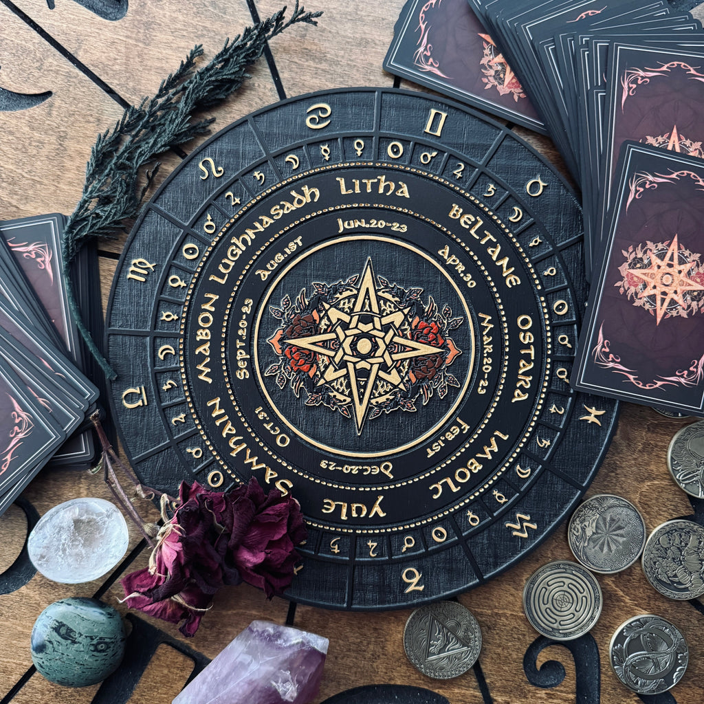 Wooden Decan Wheel of The Year