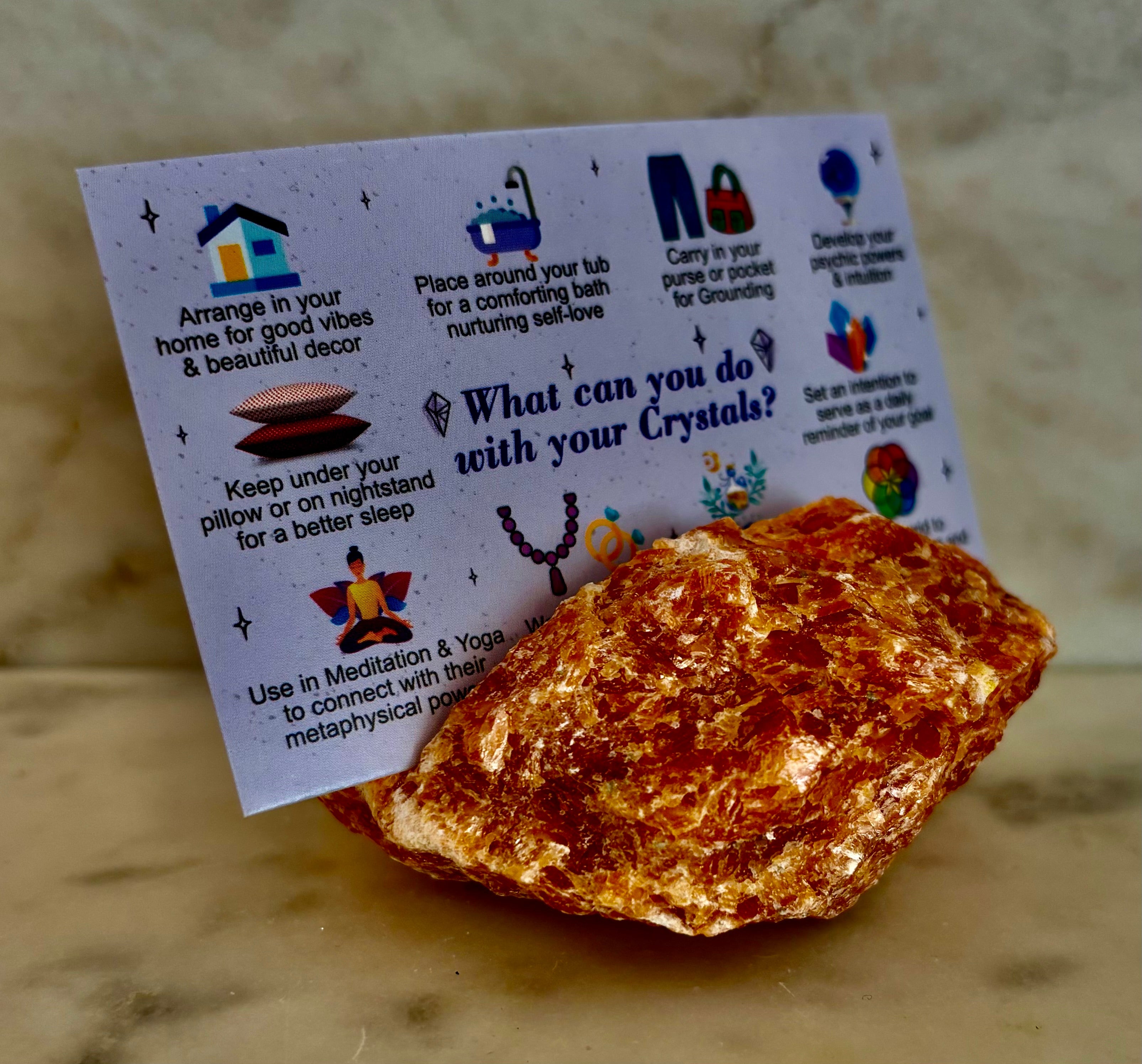 Natural Crystal Card Holder - Raw Crystal Business Card or Card Display (Various Stone Choices) | | Wiccan Center