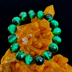 Wicked Glam Green Tiger Eye Statement Bracelet | | Wiccan Center
