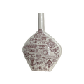 Vintage Ceramic Vase with Burgundy Design