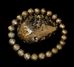 Prosper in Purpose – Pyrite Polyhedral Bracelet | | Wiccan Center