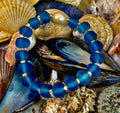 Moonlit Tide Bracelet - Recycled Glass & Freshwater Pearl Stretch Bracelet